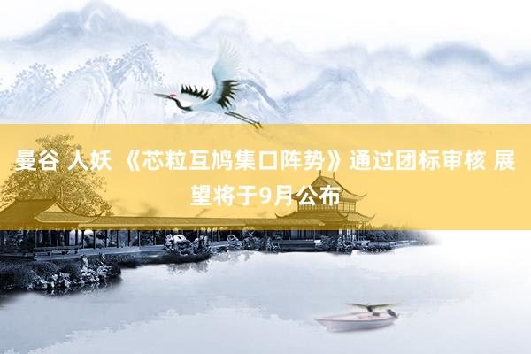 曼谷 人妖 《芯粒互鸠集口阵势》通过团标审核 展望将于9月公布