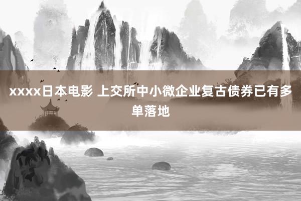 xxxx日本电影 上交所中小微企业复古债券已有多单落地