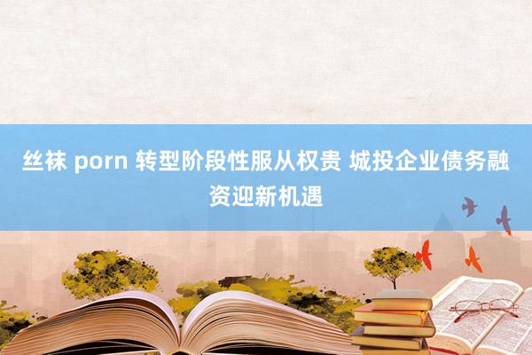 丝袜 porn 转型阶段性服从权贵 城投企业债务融资迎新机遇