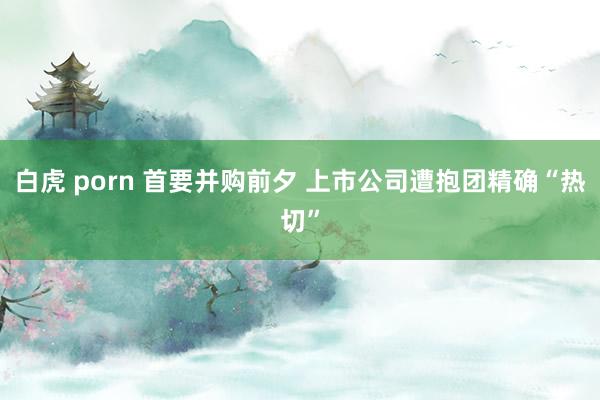 白虎 porn 首要并购前夕 上市公司遭抱团精确“热切”